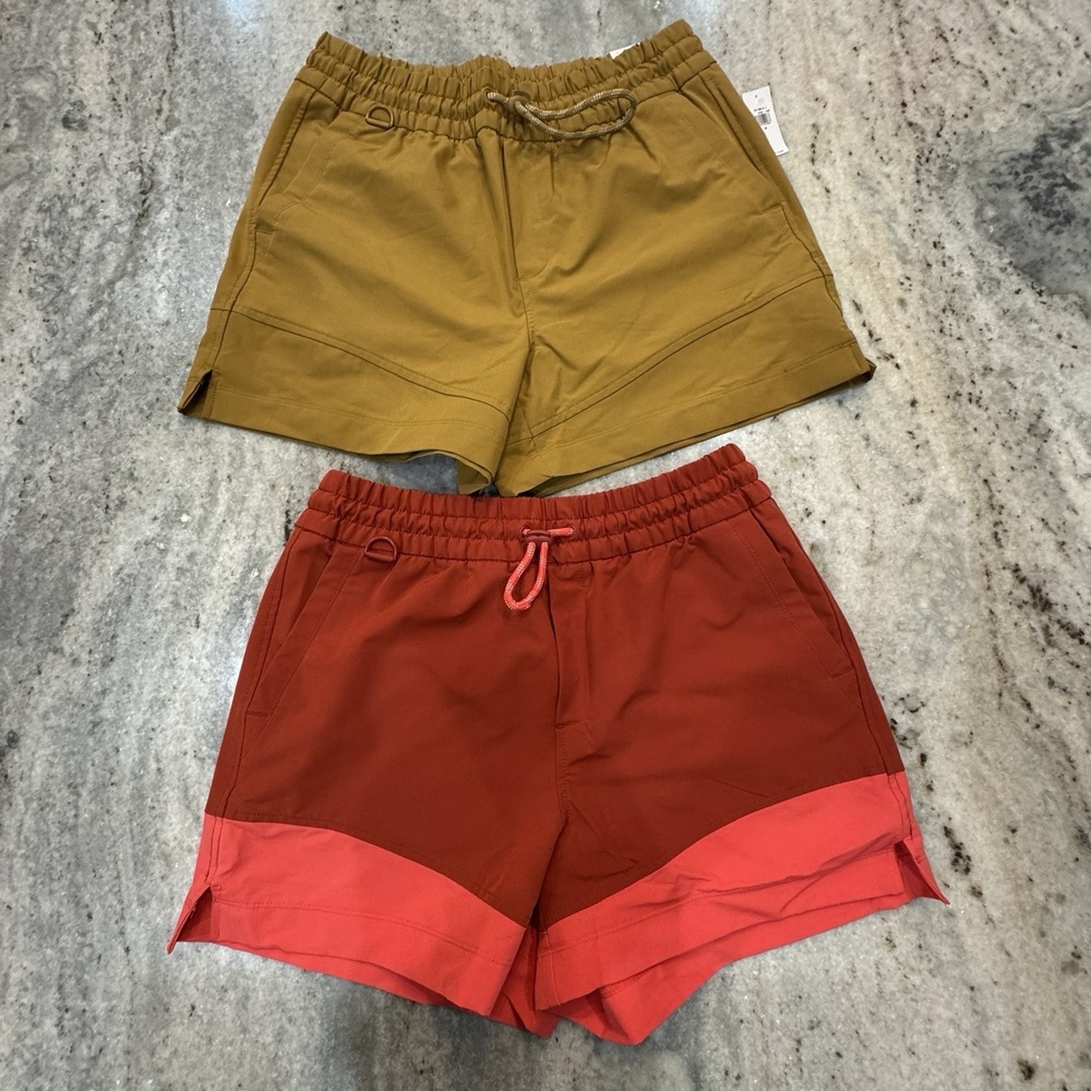 NWT Bundle Of 2 Old Navy Go H2O Athletic Shorts Women's Sz Medium Red Tan Beach